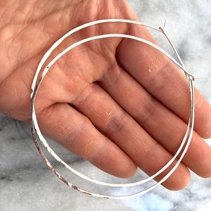 3” Sterling Silver Hoop Earrings - Big Hoops